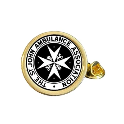 Image of The St John Ambulance Association Gold Plated Domed Lapel Pin Badge in Bag
