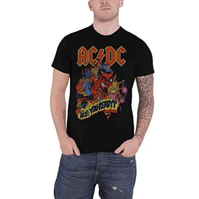 Image of Paradiso Clothing AC DC ARE YOU Ready Print Tshirt, Women&#039;s, Size: Small, Black