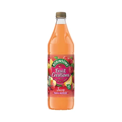 Image of Robinsons Fruit Creations Peach &amp; Raspberry Squash, 1L