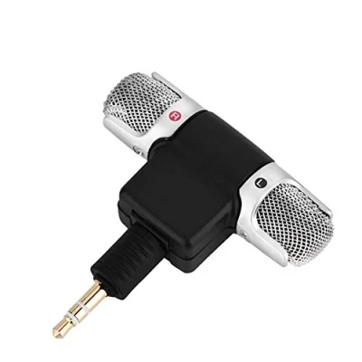 Image of Topiky Mini Stereo Condenser Microphone Studio Broadcasting Recording Mic with 3.5mm Gold plating Plug Jack for PC Laptop MD Camera