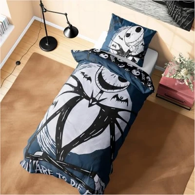 Image of Disney Stitch Duvet Cover and Pillowcase Set Kids Teens Bedding Bedroom Accessories Single or Double (Black Jack Single)