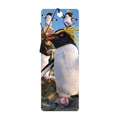 Image of 3D LiveLife Bookmark Rockhoppers from Deluxebase. A Penguin with lenticular Artwork Licensed Renowned Artist David Penfound
