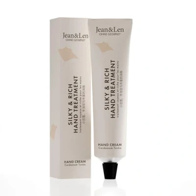 Image of Jean &amp; Len Silky Rich Treatment Cardamom Tonka, 100% Recyclable Alutube (without Lid), Hand Cream, Provides Soft Hands, Parabens Silicones, Vegan, 75 ml