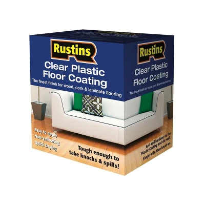 Image of Rustins Clear Plastic Floor Coating Kit Satin 1 Litre