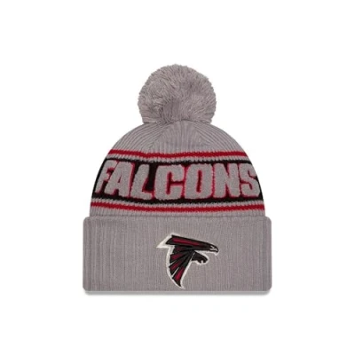 Image of New Era Atlanta Falcons NFL 2024 Sideline Sport Knit Grey Bobble Hat