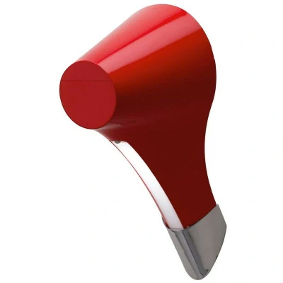 Image of Ora Wall Lamp 1 Light E27, Gloss Red, White Acrylic, Polished Chrome