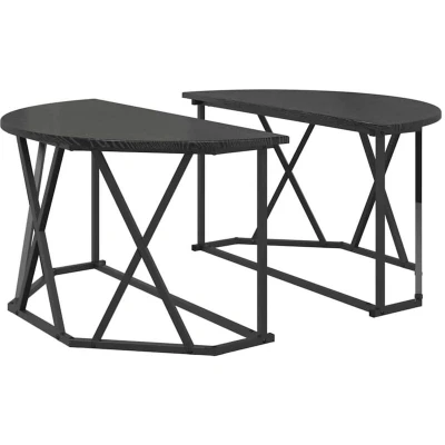 Image of vidaXL Black Oak Coffee Table 80x80x42 cm Made of Engineered Wood