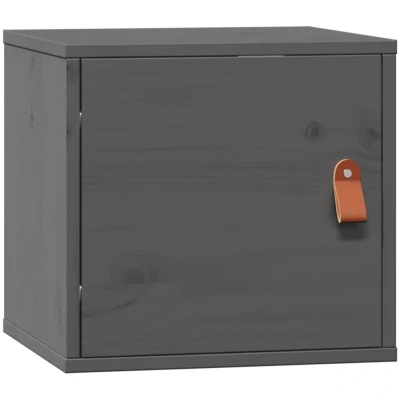 Image of vidaXL Wall Cabinet Grey 31.5x30x30 cm Solid Wood Pine