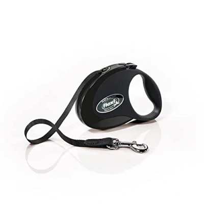 Image of Flexi Style Tape Black Small 3m Retractable Dog Leash/Lead for dogs up to 12kgs/26lbs