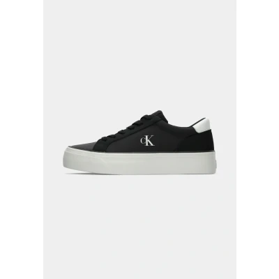 Image of Calvin Klein Jeans Flatform Trainers, Women&#039;s, Size: 4, Black/bright white shoes