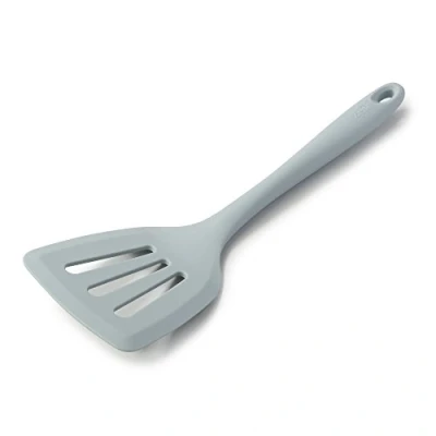 Image of Zeal J157B Silicone Non Stick Slotted Fish Slice/Cooking Turner (30cm) Duck Egg Blue