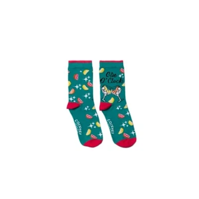 Image of Cockney Spaniel Gin O&#039;Clock 1 pair of matching socks UK 4 8 EUR 37 42 US 6.5 10 5