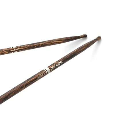 Image of ProMark Drum Sticks Classic Forward 5B Drumsticks FireGrain For Playing Harder, Longer No Excess Vibration Lacquer Finish, Oval Wood Tip, Hickory 1 Pair
