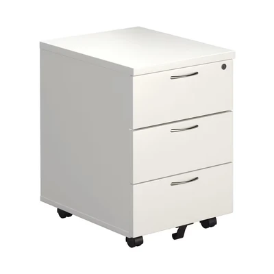 Image of Jemini White 3 Drawer Mobile Pedestal KF74148