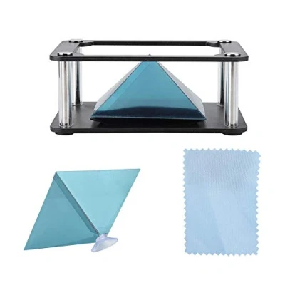 Image of ASHATA 3D Holographic Display Stands Projector 3.5 6inch Mobile Smartphone Hologram For corporate product display, cartoon interaction and personal entertainment(Column)