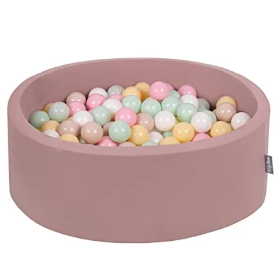 Image of KiddyMoon 90X30cm/300 Balls ∅ 7Cm / 2.75In Baby Foam Ball Pit Made In EU, Heather:Pastel Beige/Pastel Yellow/White/Mint/Powder Pink