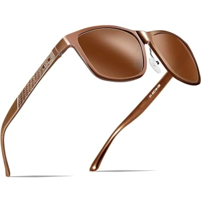 Image of ATTCL Anti Glare Polarized Night Driving Glasses for Men Ultra Light Vision Al Mg Metal Frame 8587 Yeshi