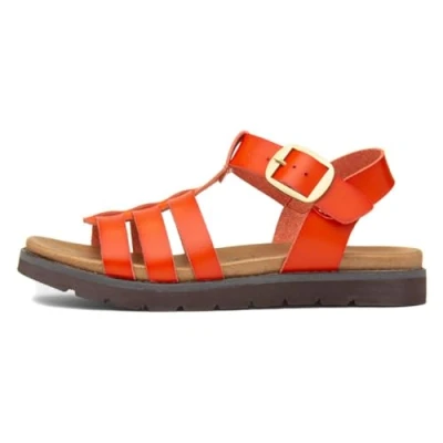 Image of Heavenly Feet Saltwater Womens Orange Sandal Size 3 UK