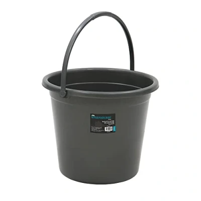 Image of JVL 10 Litre Round Recycled Plastic Bucket, Grey
