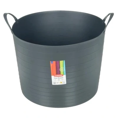Image of Curver 42L Flexi Tub With Handles Garden Home Farm Storage Grey
