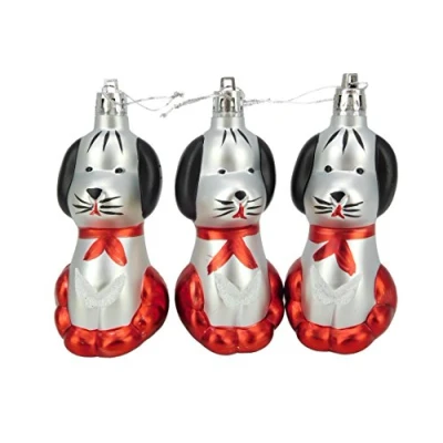 Image of Christmas Concepts® Pack Of 3 110mm (4.4&quot;) Dog Tree Baubles