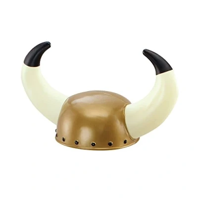 Image of Bristol Novelty BH096 Viking Helmet with Plastic Horns, Mens, Multi Colour, One Size