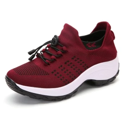 Image of Comfortwear Ortho Stretch Cushion Shoes,Orthopedic Comfort Shoes Womens,Orthopedic Sneakers Slip On Casual (Red,35)