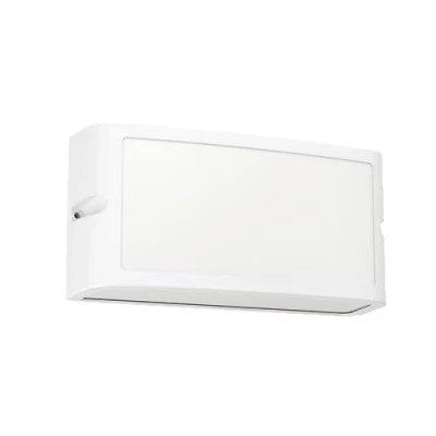 Image of Eglo LED Outdoor Wall Light Fixture Camarada, External Porch Lighting, Rectangular Outside Spotlight, Flat façade lamp, White Metal, Cool White, IP54