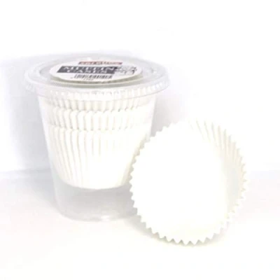 Image of caroline Plain White Muffin Cake Cases Tub of 50 Large (8cm x 4cm)