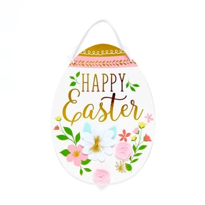 Image of Amscan 242566 Easter Egg Hanging Party Decoration Sign MDF 34cm