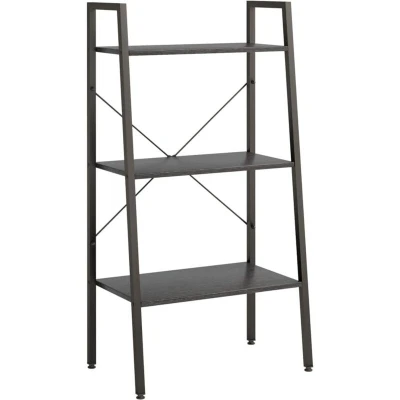Image of vidaXL 3 Tier Standing Shelf Black 56x35x108 cm
