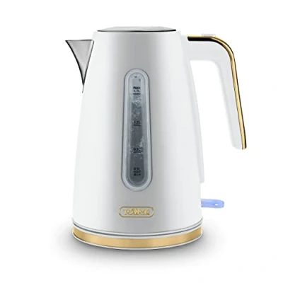 Image of Tower Cavaletto 1.7L 3KW Jug Kettle Optic White Champagne Accents