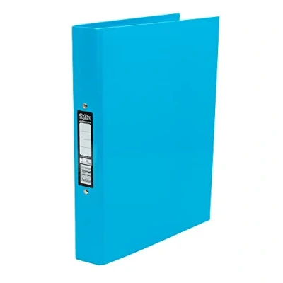 Image of Pukka Pad, Brights A4 Ringbinder Files with 2 O Ring Mechanism 10 Pack 40mm Spine Customisable Label for Large Amounts of Documents 32 x 26.3mm, Blue