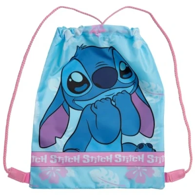 Image of Disney Lilo &amp; Stitch Drawstring Bag Kids PE Kit Gym Swim Girls School Trainer Backpack