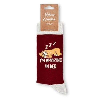 Image of Urban Eccentric Unisex I&#039;m Amazing In Bed Socks Gift 1 Pair Cotton Rich Premium Novelty Gifts