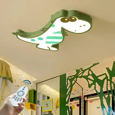 Image of LED Dinosaur Ceiling Light Boy Bedroom Hanging Lamp Modern Interior Decoration Chandelier Kindergarten Dimmable Pendant Creative Living Room Kinderzimmer Decorative Lighting,48cm/Green