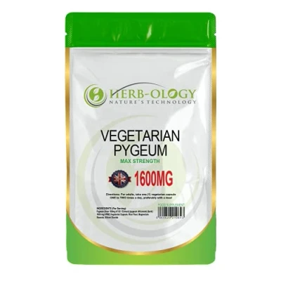 Image of HB Pygeum 60 High Strength Africanum Supplements 1600mg per Capsule Prostate for Men Non GMO, Gluten &amp; Allergen Free Made in The UK