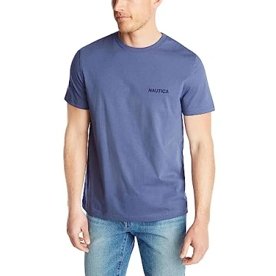 Image of Nautica Men&#039;s Short Sleeve Solid Crew Neck T Shirt Polo, Blue Indigo, XXL