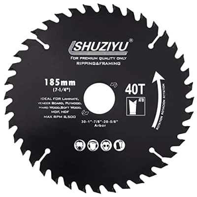 Image of LSHUZIYU. 185mm 40T, Centre hole 30mm with 25.4 22.23 20 15.88mm Washer. Wood Working Circular Saw Blade. Mitre Blade, Table Blade