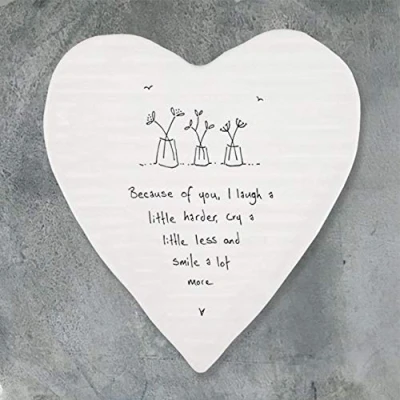 Image of East Of India: Heart Porcelain Coaster Because You