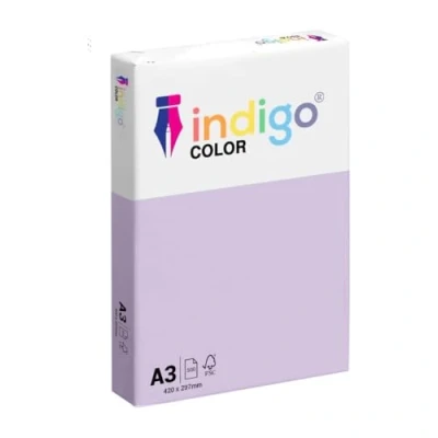 Image of indigo A3 Multipurpose 80gsm Coloured Paper Ream of 500 Sheets (Lavender)