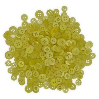 Image of celloexpress Tiny Yellow Mixed Sizes of Various Buttons for Sewing and Crafting Pack 50g