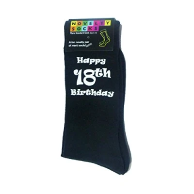 Image of Happy 18th Birthday Black Mens Socks for Present