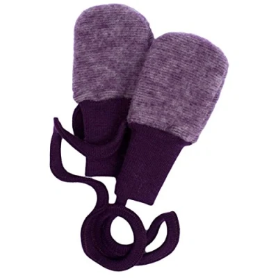 Image of Cosilana, Baby Fleece Mittens, 60% Wool (Organic), 40% Cotton (Organic) (1, Violet Melange)
