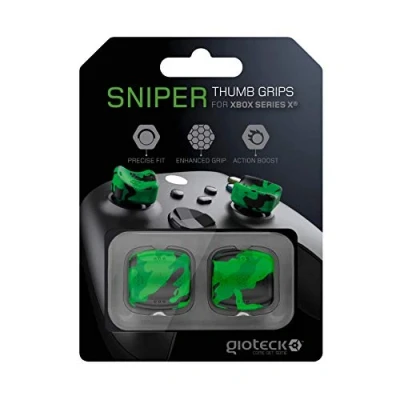 Image of Gioteck STGX Thumb Grips Xbox Series X/S Caps/Caps/Protective Silicone for Joysticks Anti Slip Aim Controller Protector Camo Green