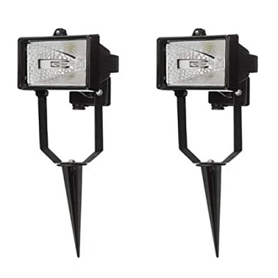 Image of 2 Pack of 1 Light Security Spike Outdoor Garden in Black Litecraft
