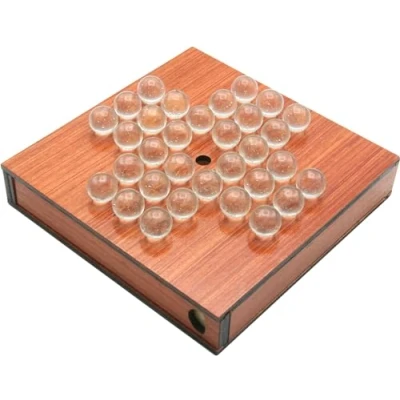 Image of wooden travel eclipse solitaire board game