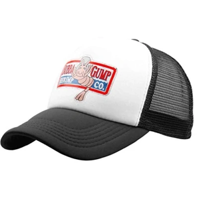 Image of Unisex Summer Snapback Hat Forest Gump Shrimp Mesh Baseball Trucker Cap Cosplay Costume Black
