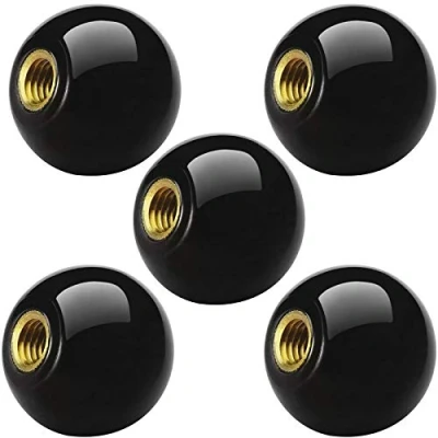 Image of Rybtd 5PCS Black Ball Lever knob M8*32 Insulated bakelite Built in Copper Screw Nut Replacement for Coffee/Tea Maker Cafetiere Lawn Mowers Tractors Various Machine Tools