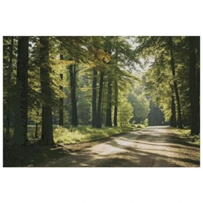 Image of A Trail in Spring Woods Counted Cross Stitch Kits, 14count, 300x200stitch, 54x36cm, Total Cotton Quiet Landscape kit